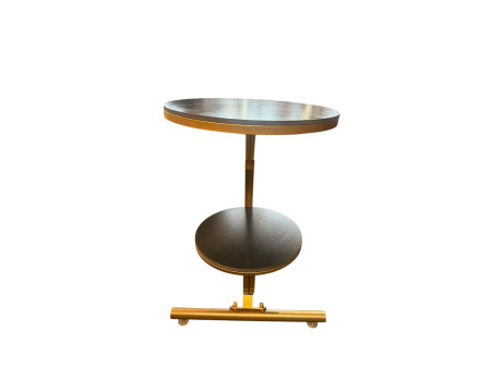Gold Two-Tier Side Table – Modern Curved Metal Accent Table