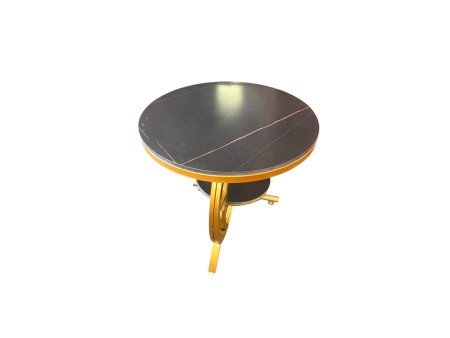 Gold Two-Tier Side Table – Modern Curved Metal Accent Table