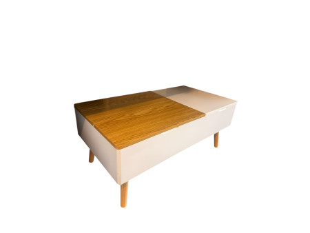 Modern white & light oak effect coffee table