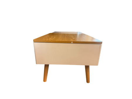 Modern white & light oak effect coffee table