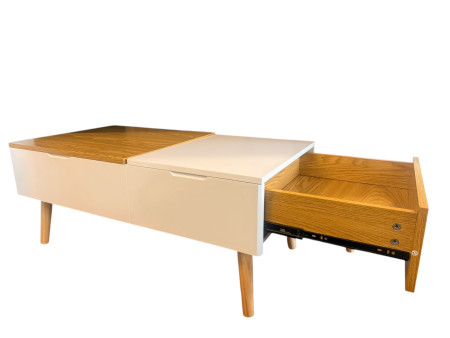 Modern white & light oak effect coffee table