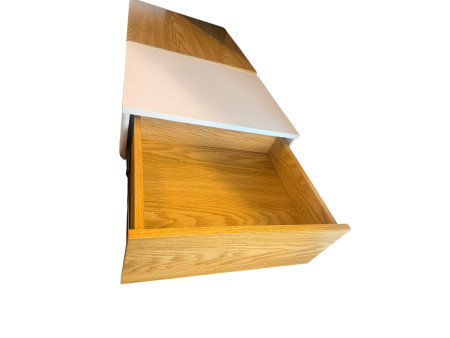 Modern white & light oak effect coffee table