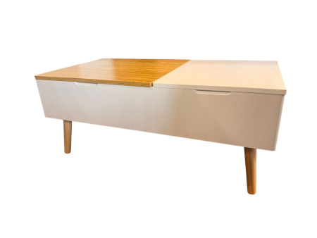 Modern white & light oak effect coffee table