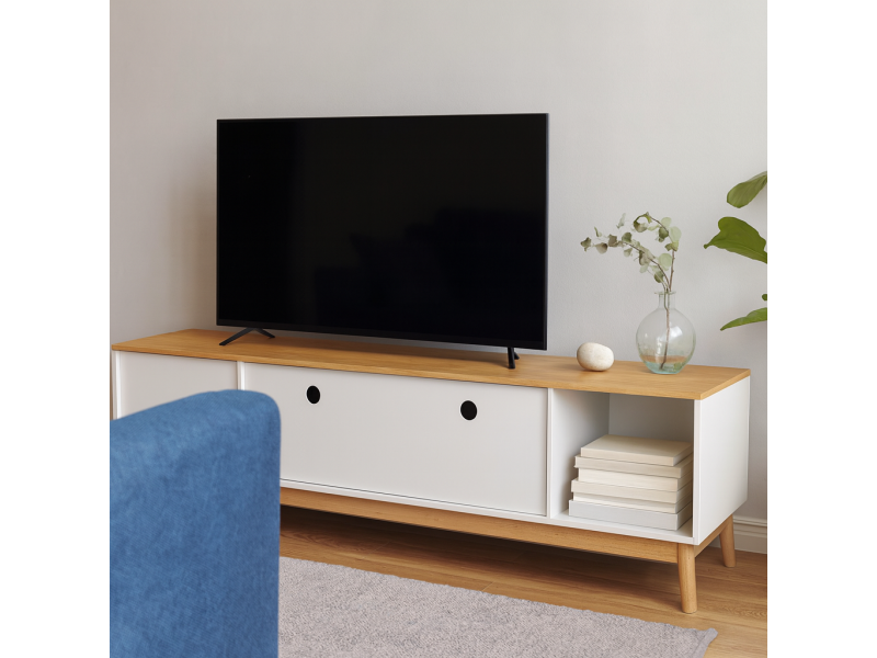 2 Drawers TV Unit with Two Cupboards