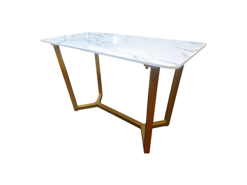 Rectangle White Stone Top Dining Table