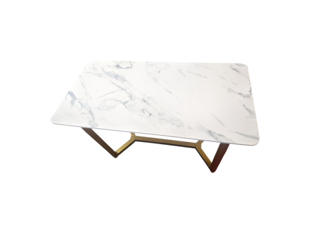 Rectangle White Stone Top Dining Table