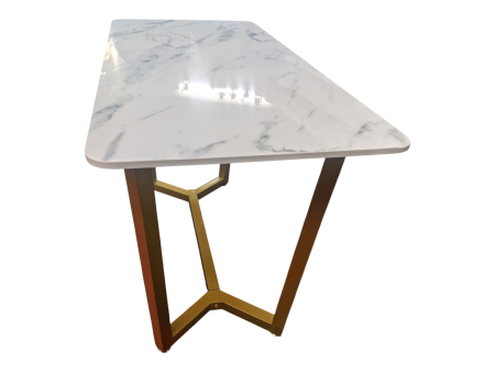 Rectangle White Stone Top Dining Table