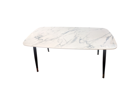 White Stone Top Dining Table - Flatpack