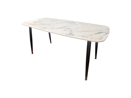 White Stone Top Dining Table - Flatpack