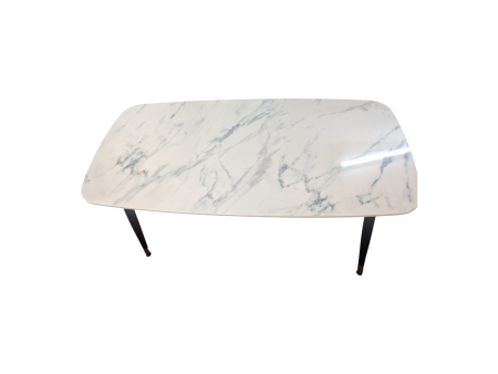 White Stone Top Dining Table - Flatpack